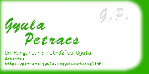 gyula petracs business card